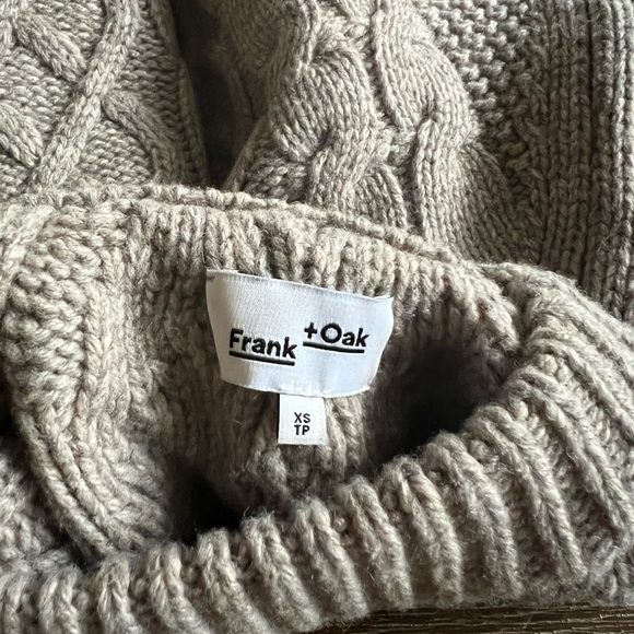 Frank and Oak Wool Taupe/Beige Cable Knit Sweater - Picture 4 of 6